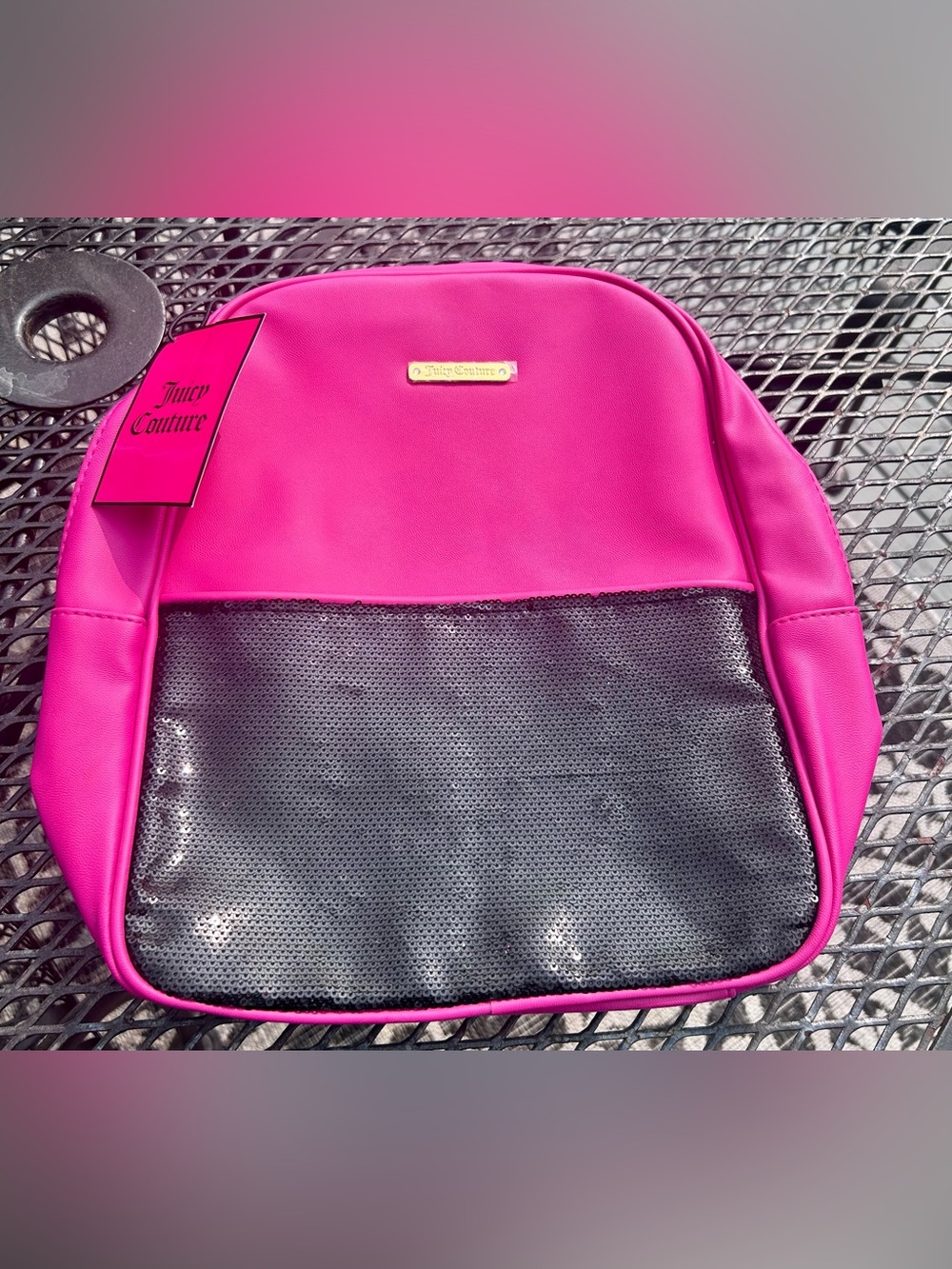 Juicy Couture Hot Pink and Black Sequin Backpack, NWT